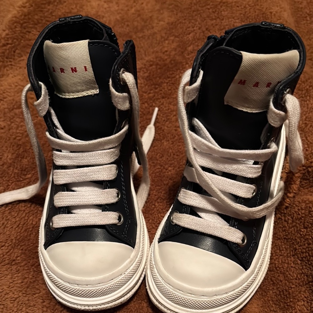 Marni Black and White Kids Sneakers